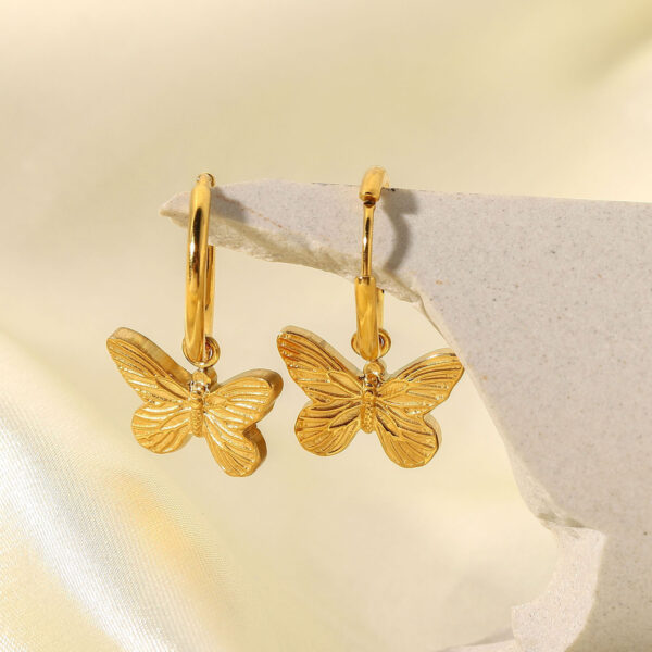 Round Butterfly Earrings