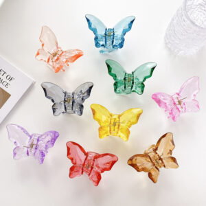 Clear Butterfly Mini Hair Clips