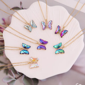 Clear Gradient Butterfly Necklace