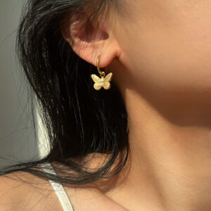 Round Butterfly Earrings